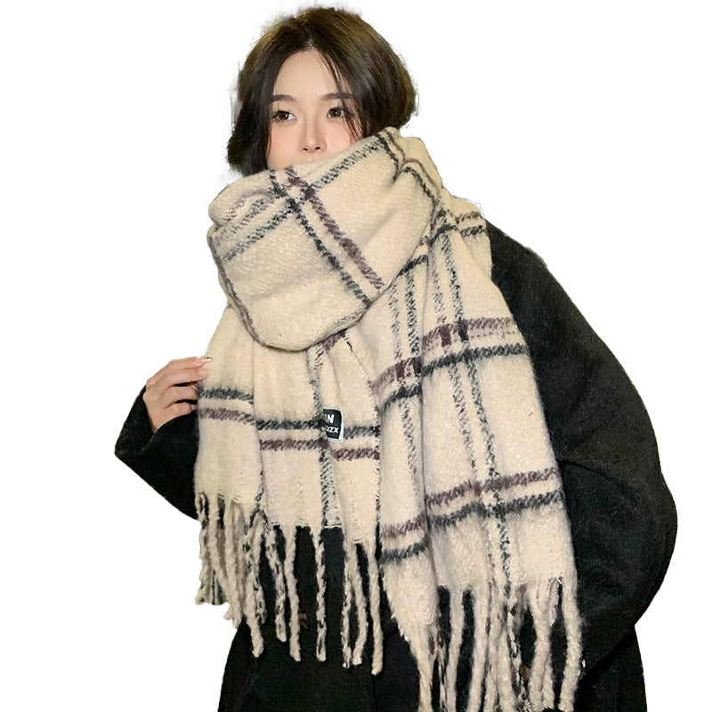 ultra soft winter blanket scarf warm cozy fleece plaid design