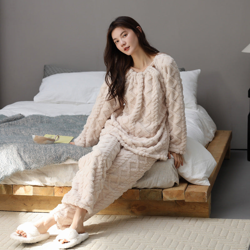 Women’s cozy fleece loungewear set available in multiple colors