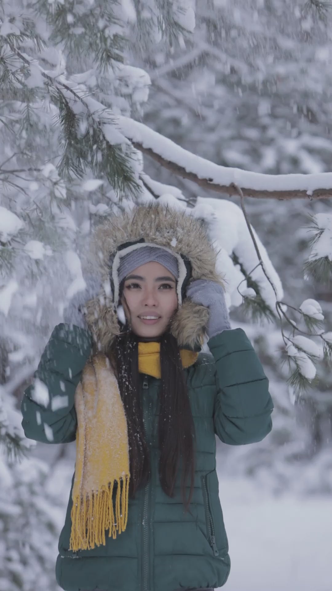 Stylish faux fur hoodie jacket with fluffy winter design.